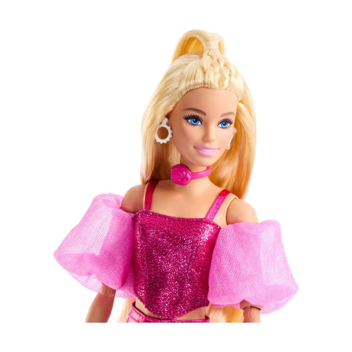 Barbie Poupée Deluxe Style Cheveux Blonds rose, MATTEL