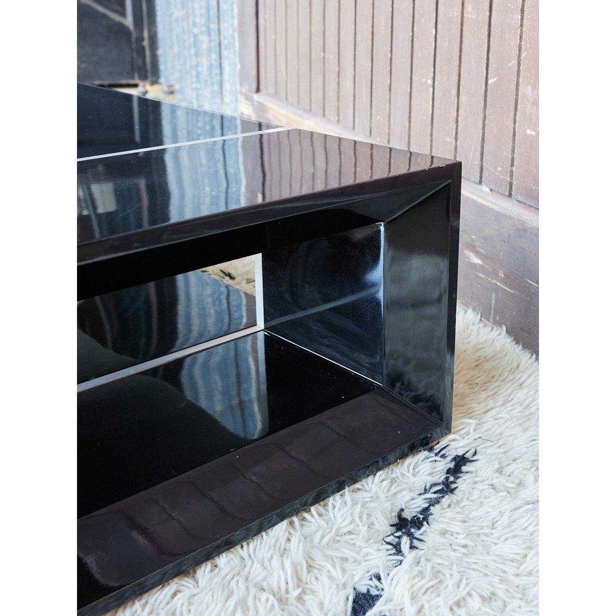 Table basse design en verre noir Donna N°1645 - Bon état noir, DEBONGOUT
