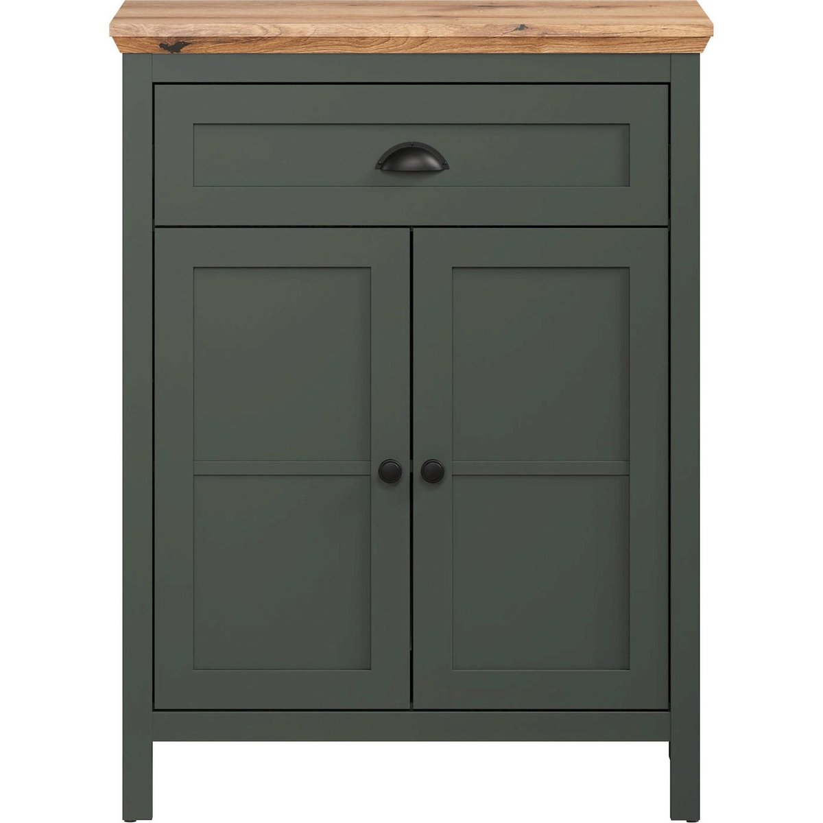Commode collection FOREELLS plateau chêne vert foncé et chêne evoke, RECOLLECTION