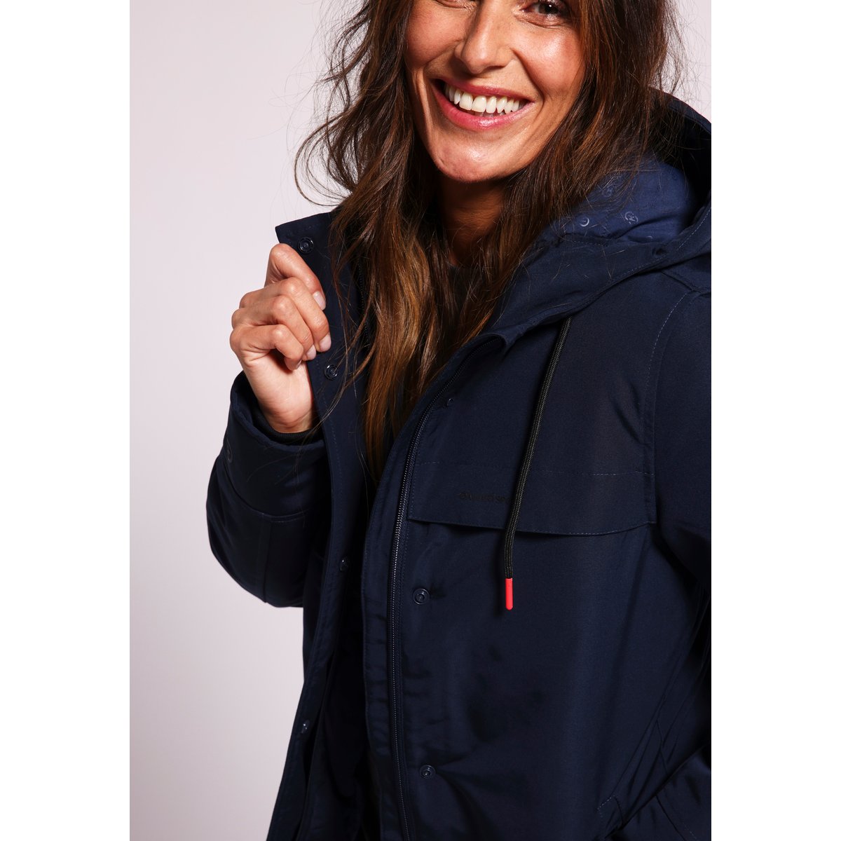 Parka à capuche déperlante Thermolactyl bleu marine, DAMART SPORT