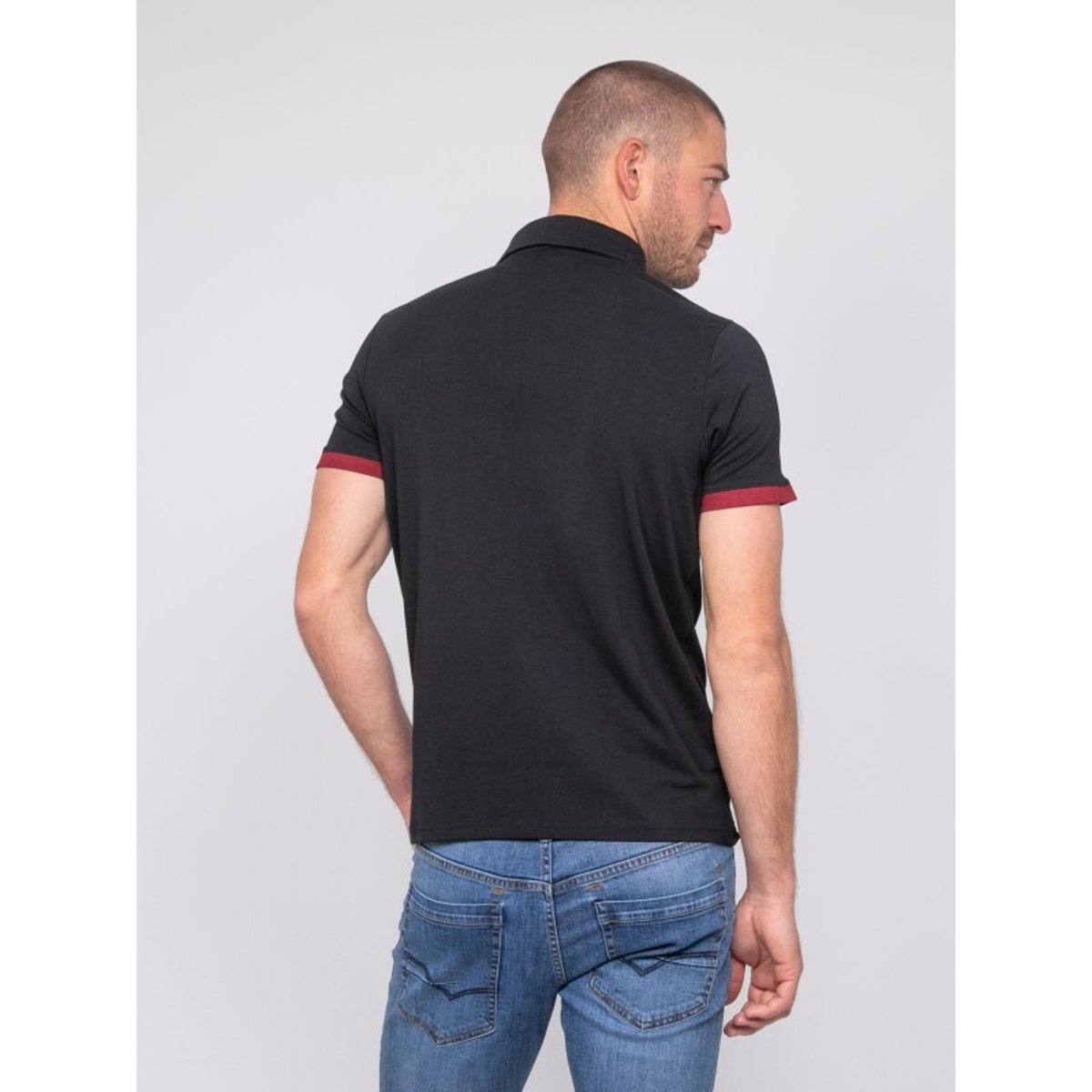 Polo Manches Courtes Coton Pastato noir, RITCHIE