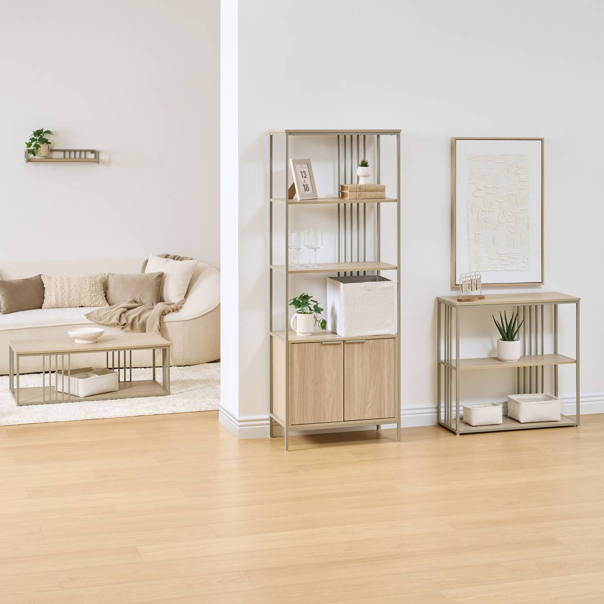 Étagère rectangulaire avec portes DUNA sable, 5FIVE SIMPLY SMART