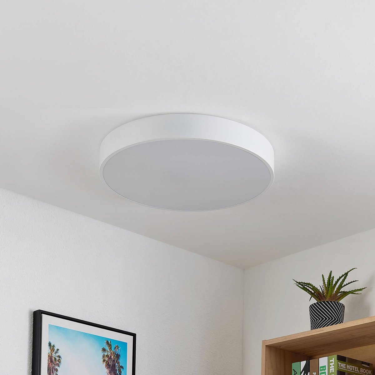 Plafonnier  moderneLED, Simera blanc, LINDBY