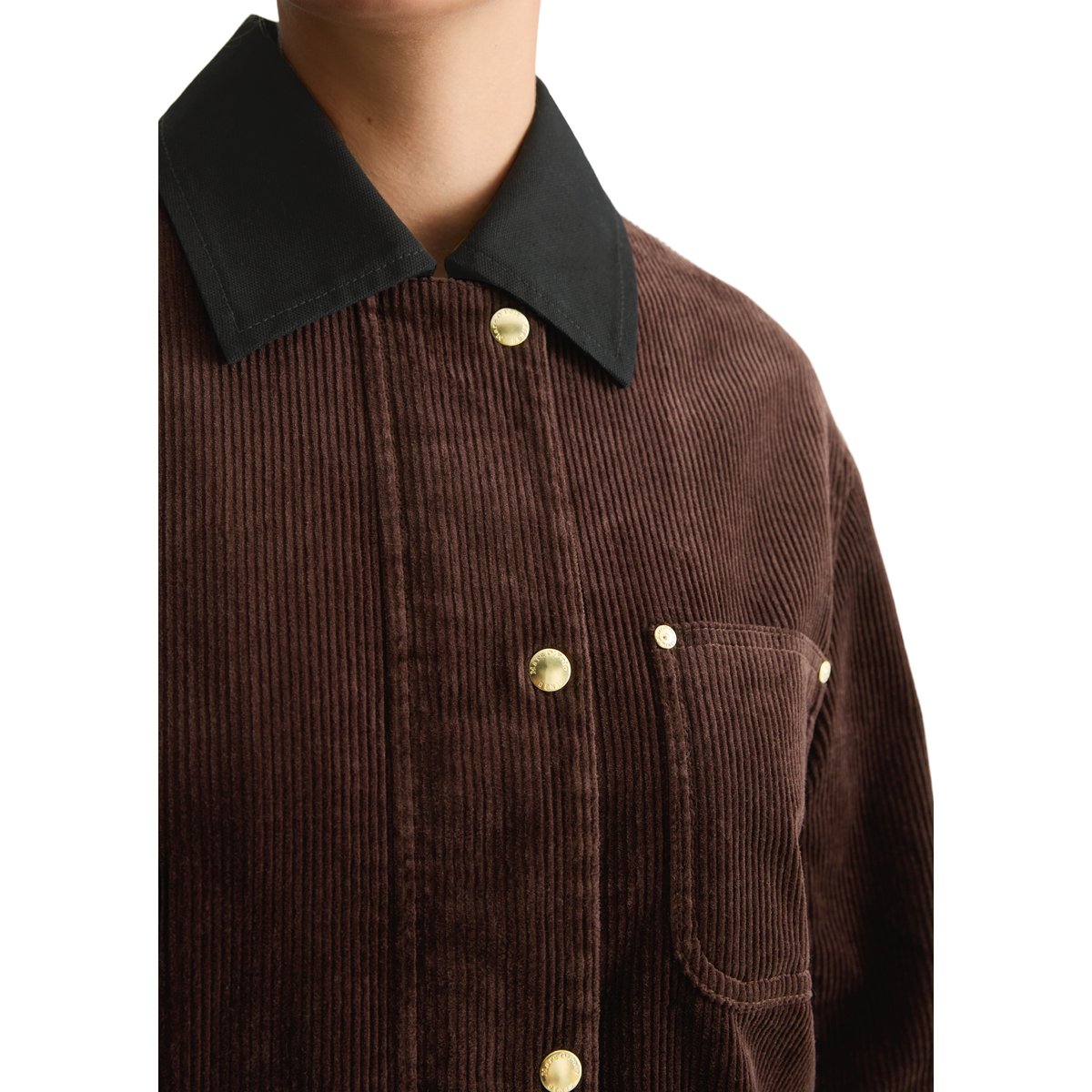 Veste de ferme en velours côtelé, coupe décontractée en coton bio extensible marron, MARC O’POLO DENIM