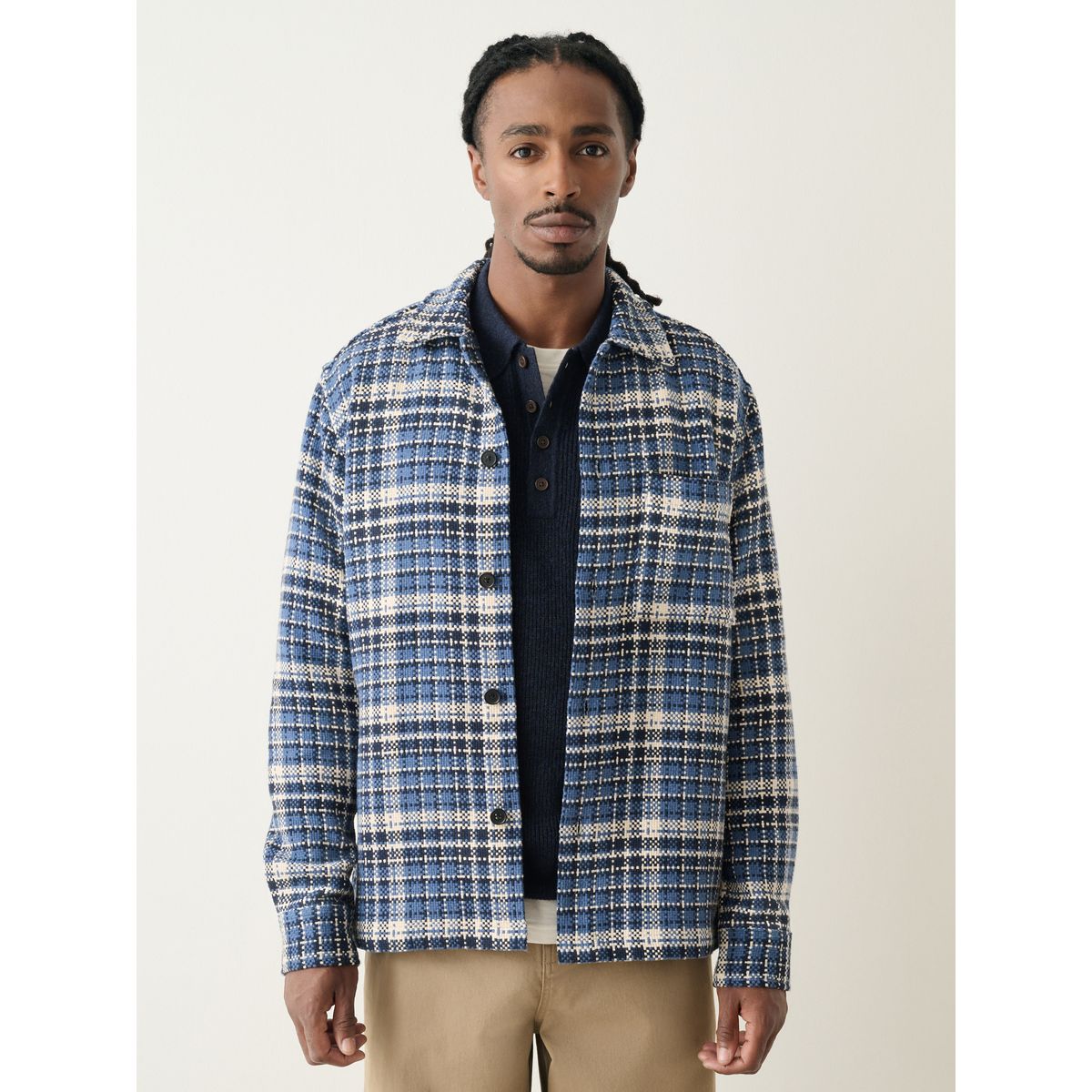 Veste-chemise à motif patchwork bleu indigo, NEXT