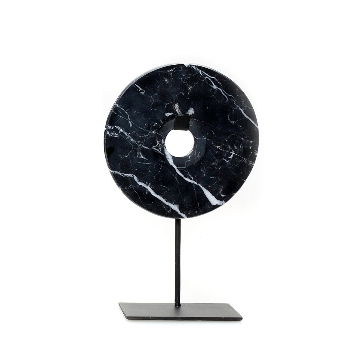 Statuette disque en marbre MARBLE noir, BAZAR BIZAR