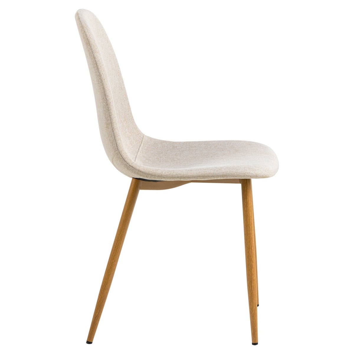 Lot de 4 chaises de salle à manger en tissu avec pieds en acier CLELIA beige, TOILINUX
