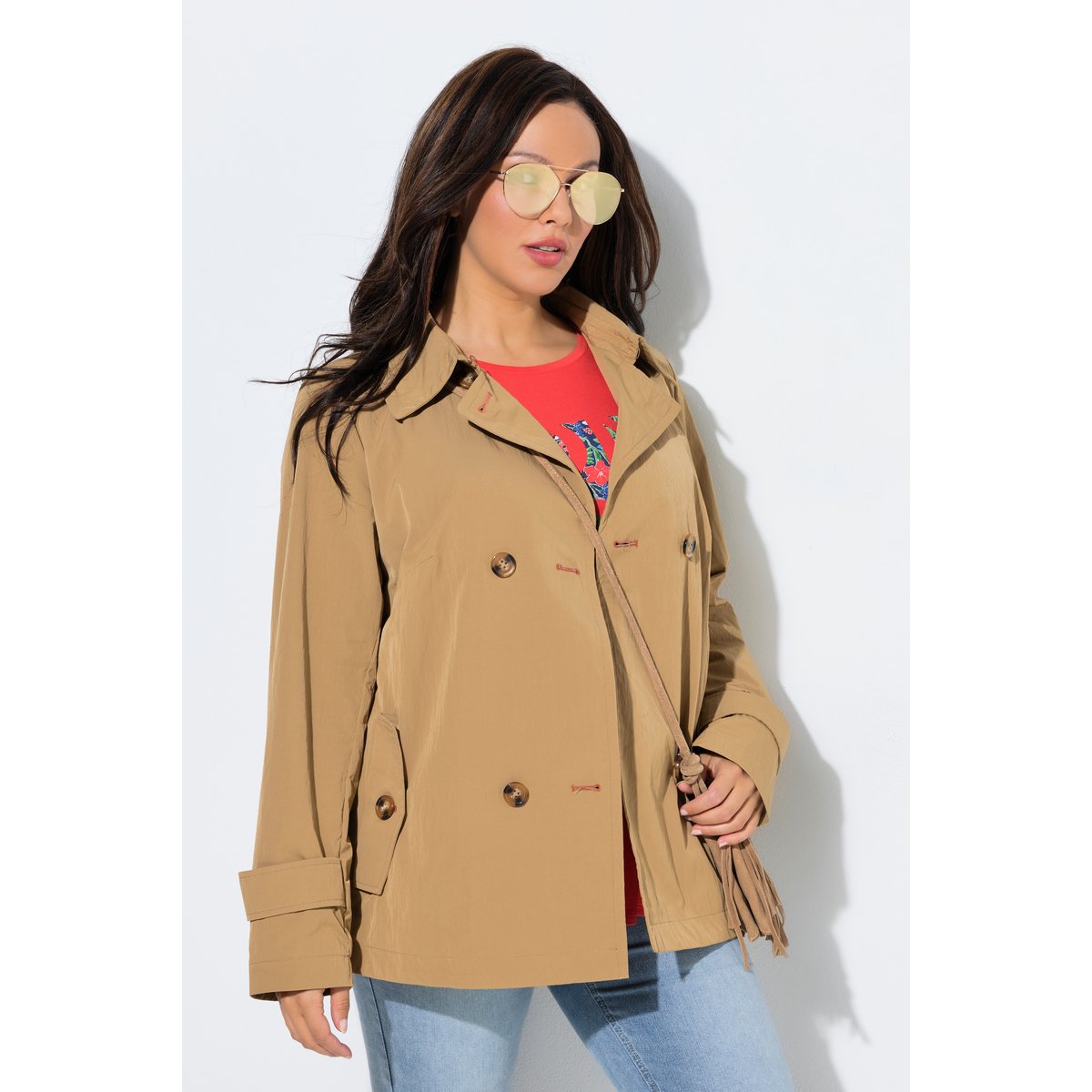 Trench court HYPRAR, matière déperlante beige, ULLA POPKEN