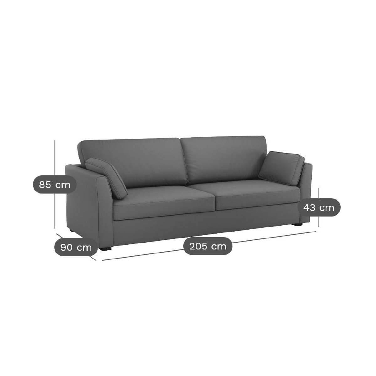 Canapé tissu déhoussable - MARBELLA gris, CAMIF