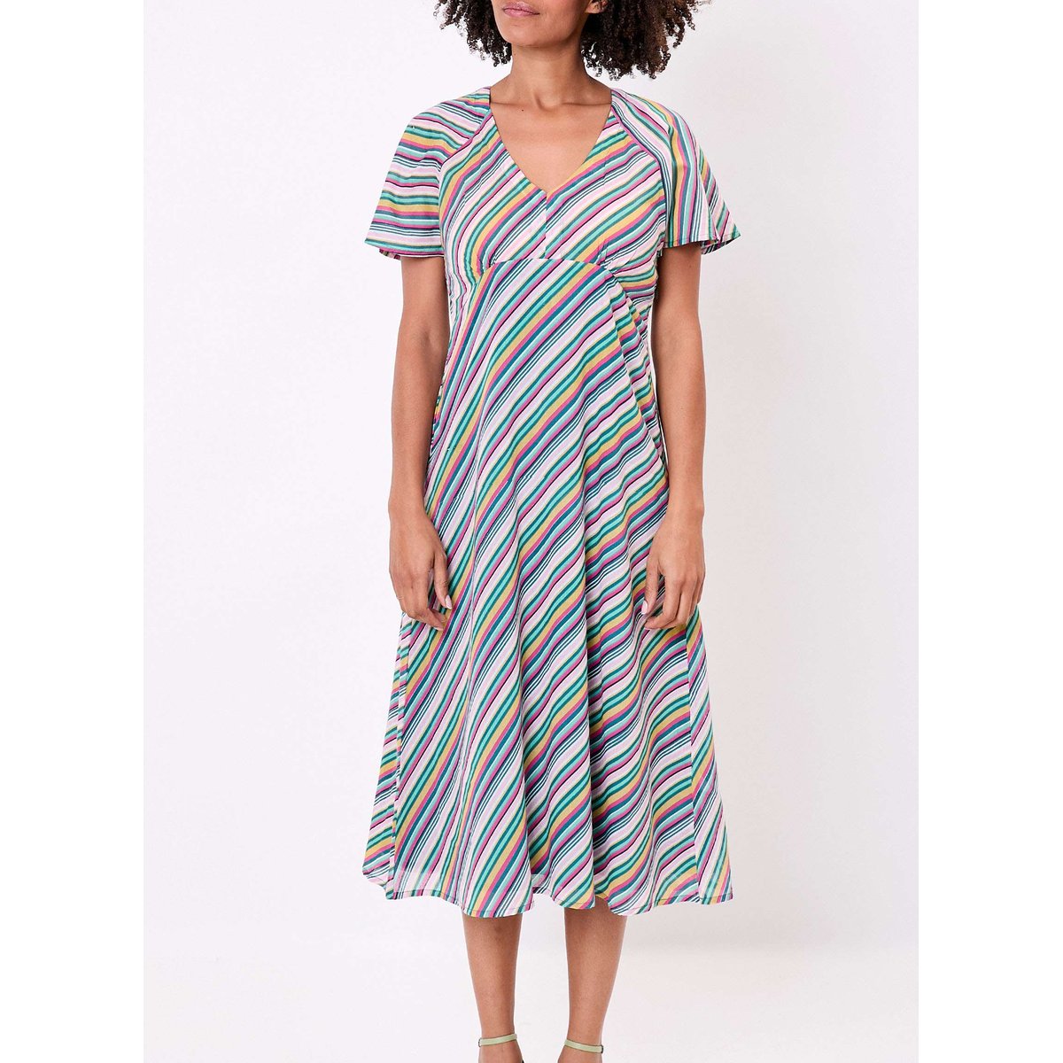 Robe midi voile de coton bio DAMANA rose alcolete damana, LA FIANCÉE