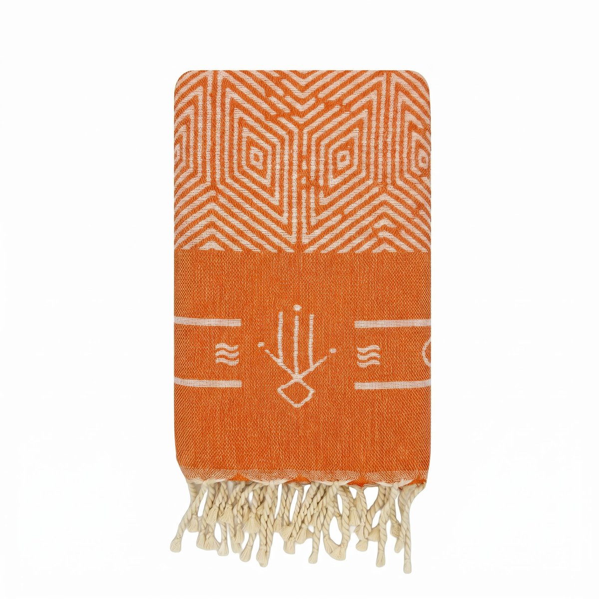 Fouta de plage réversible en coton recyclé 1x2 m Tenerife REVA COLLECTION orange, SEVIRA KIDS