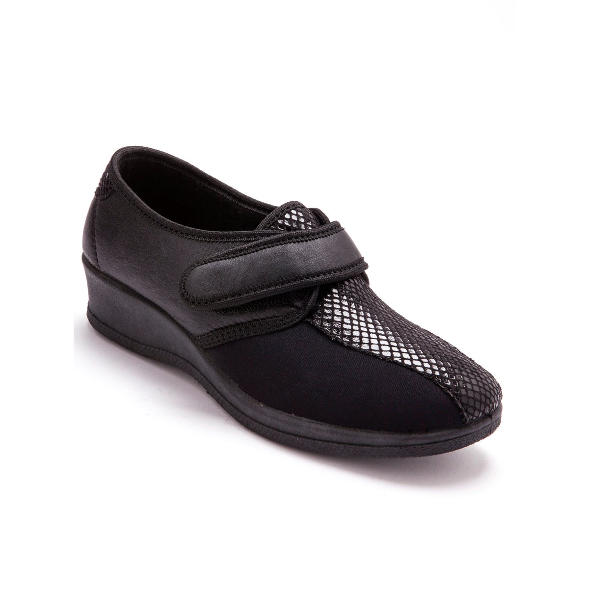 Derbies extensible pieds sensibles noir, PEDICONFORT