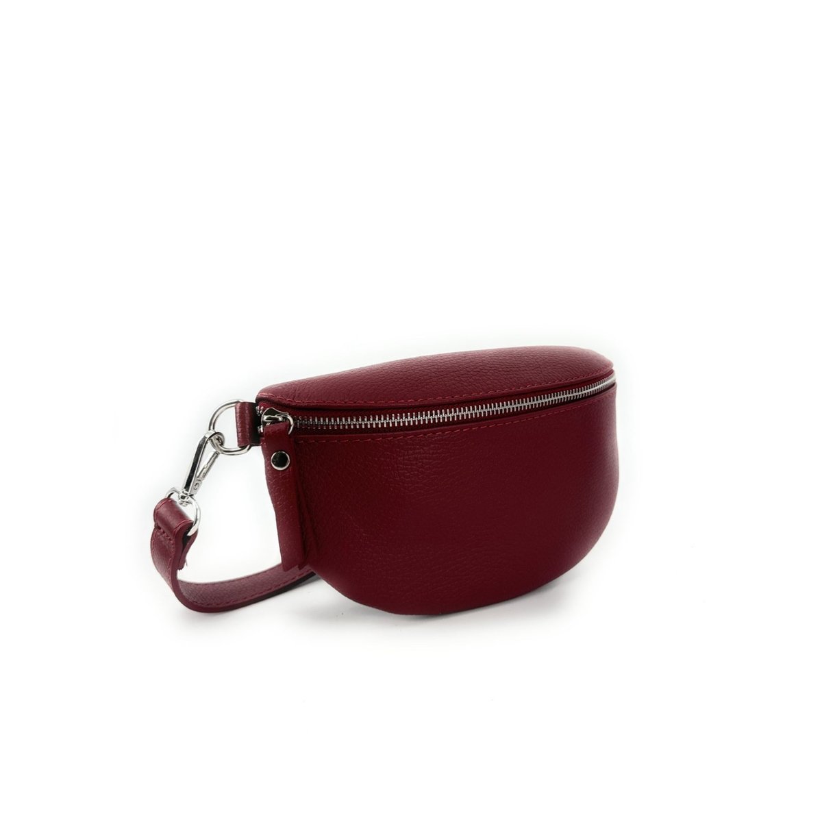 Sac banane en cuir grainé italien LOU bordeaux, OH MY BAG