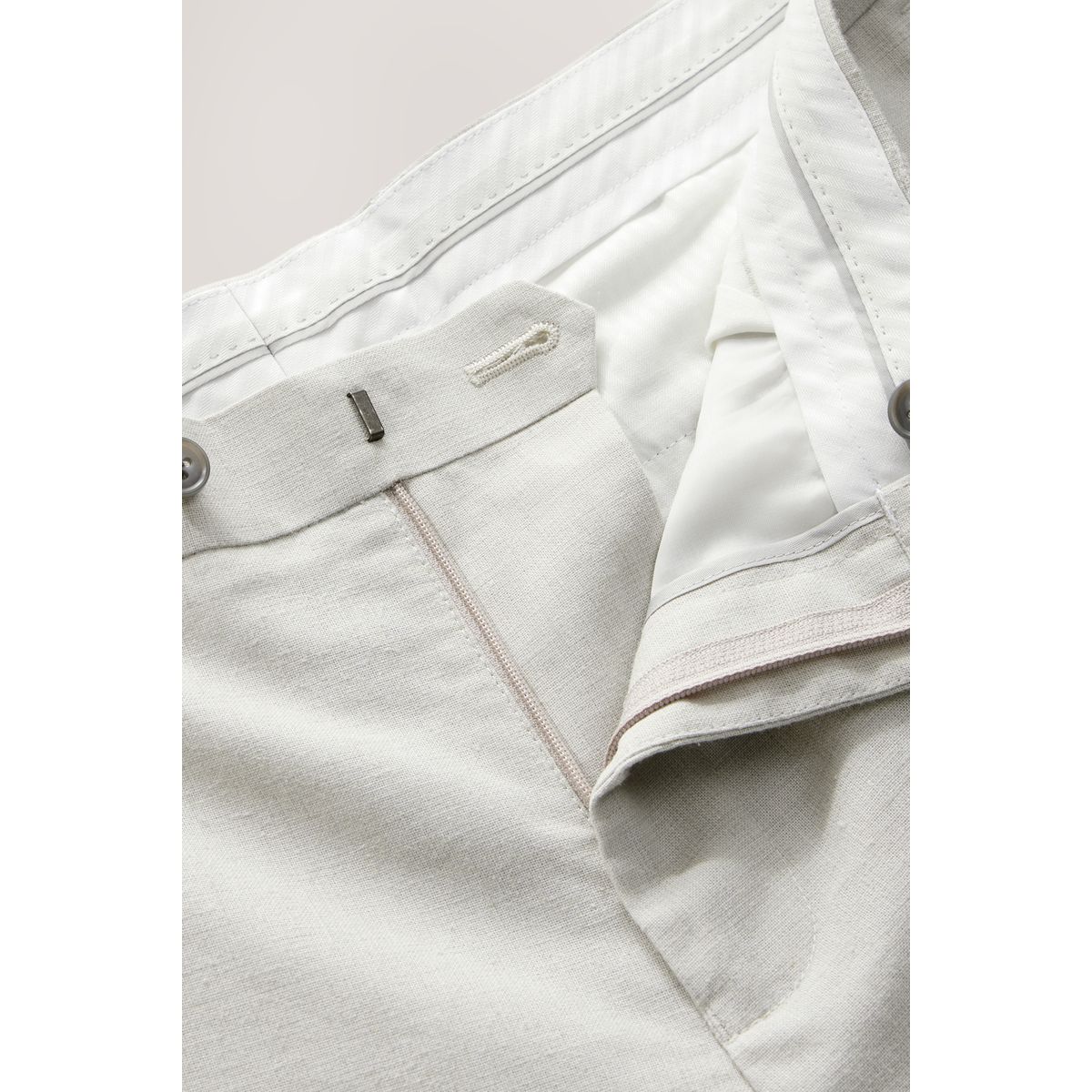 Pantalon de costume ajusté en lin texturé écru, NEXT