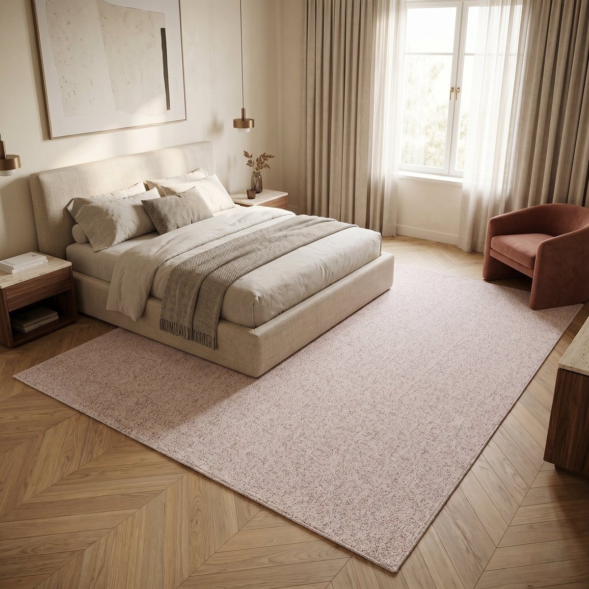 Tapis lavable effet bouclé tufté BOUCLETTE blanc multicolore, THE DECO FACTORY