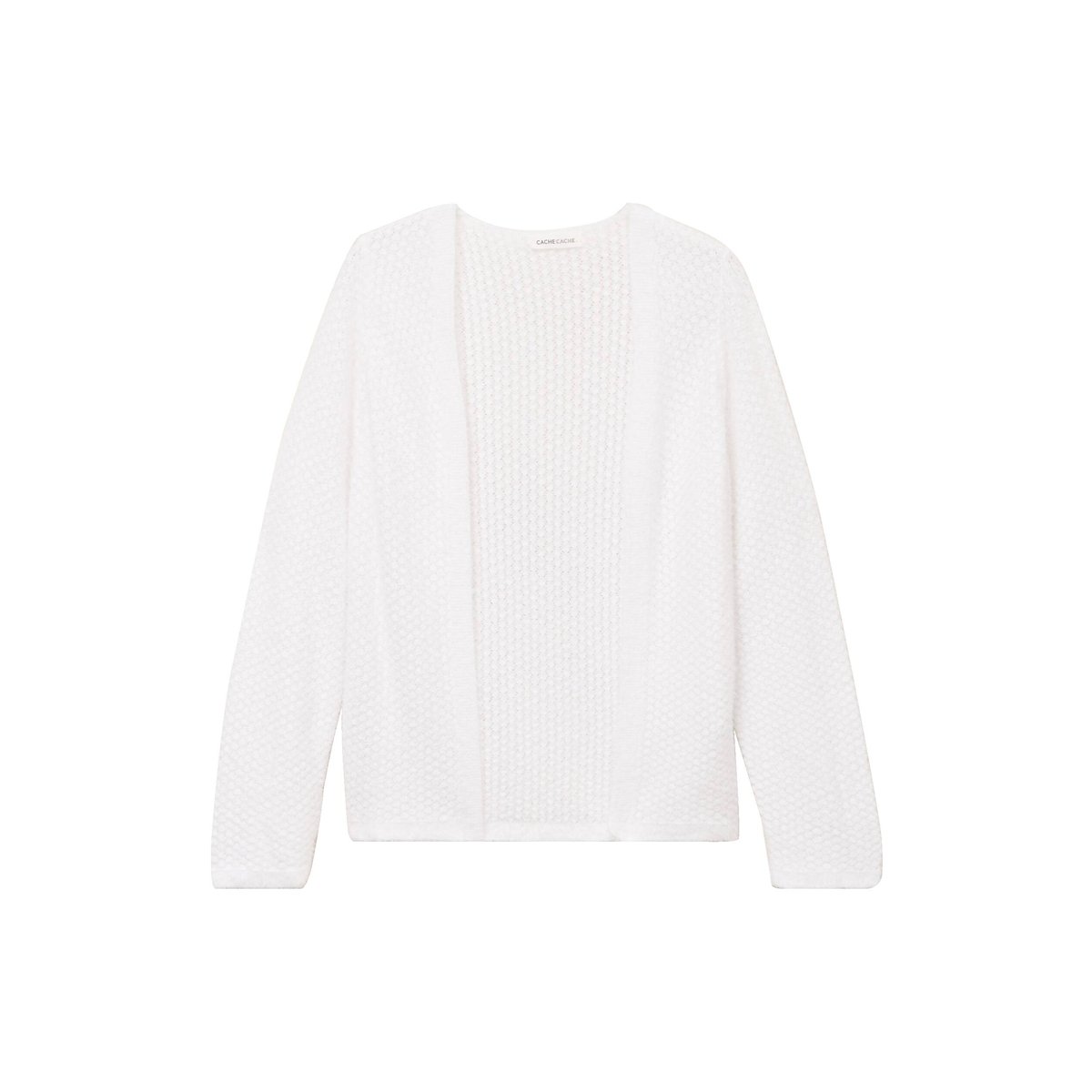 Gilet droit manches longues ecru, CACHE CACHE
