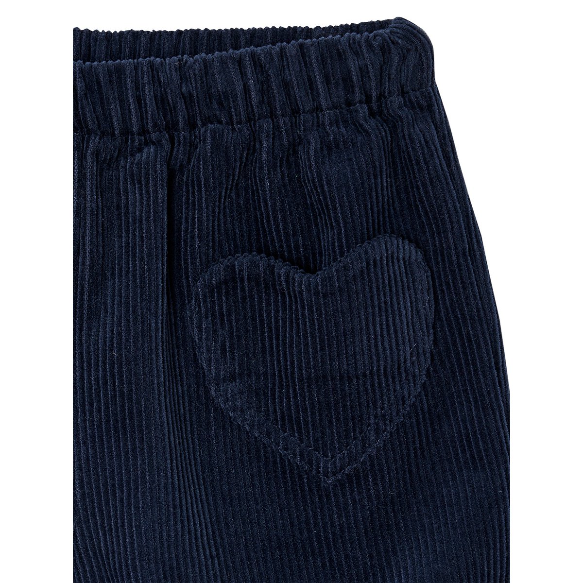 Short en velours poches coeur facile à enfiler marine, VERTBAUDET