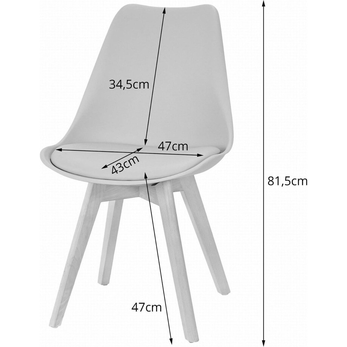 Chaise scandinave pieds bois collection SUCCINE blanc et bois clair, RECOLLECTION