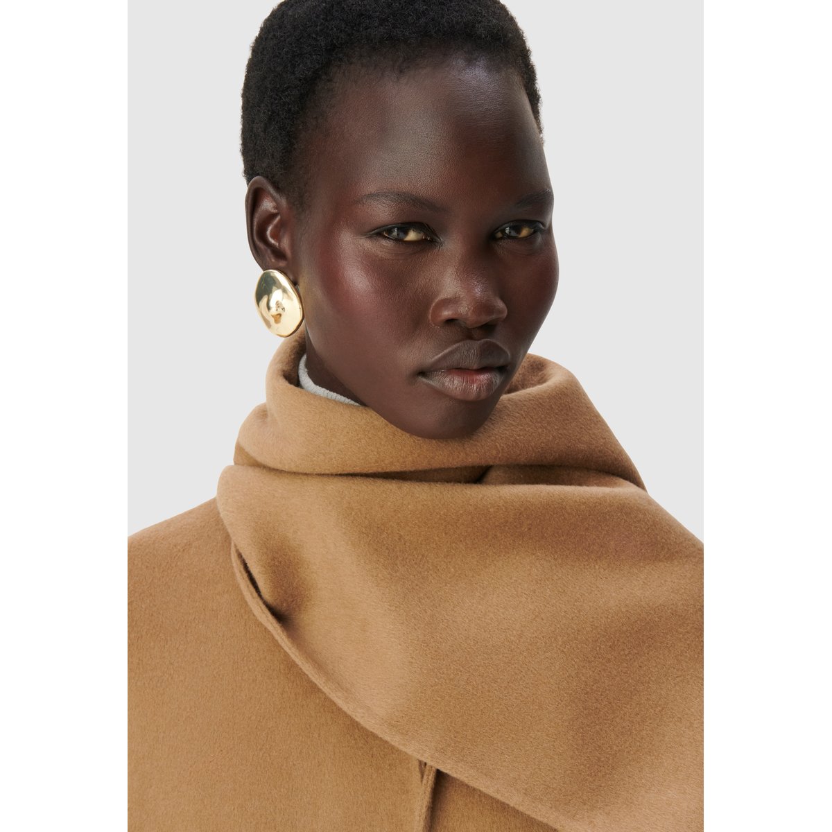 Manteau long avec longues écharpes marron, IKKS