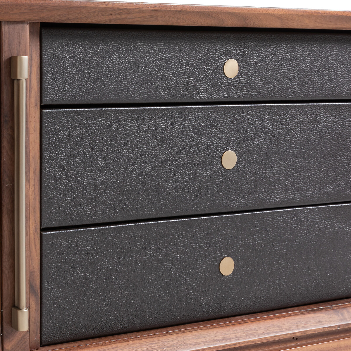 Liamca TV Stand in Walnut Veneer and Leather walnut, AM.PM