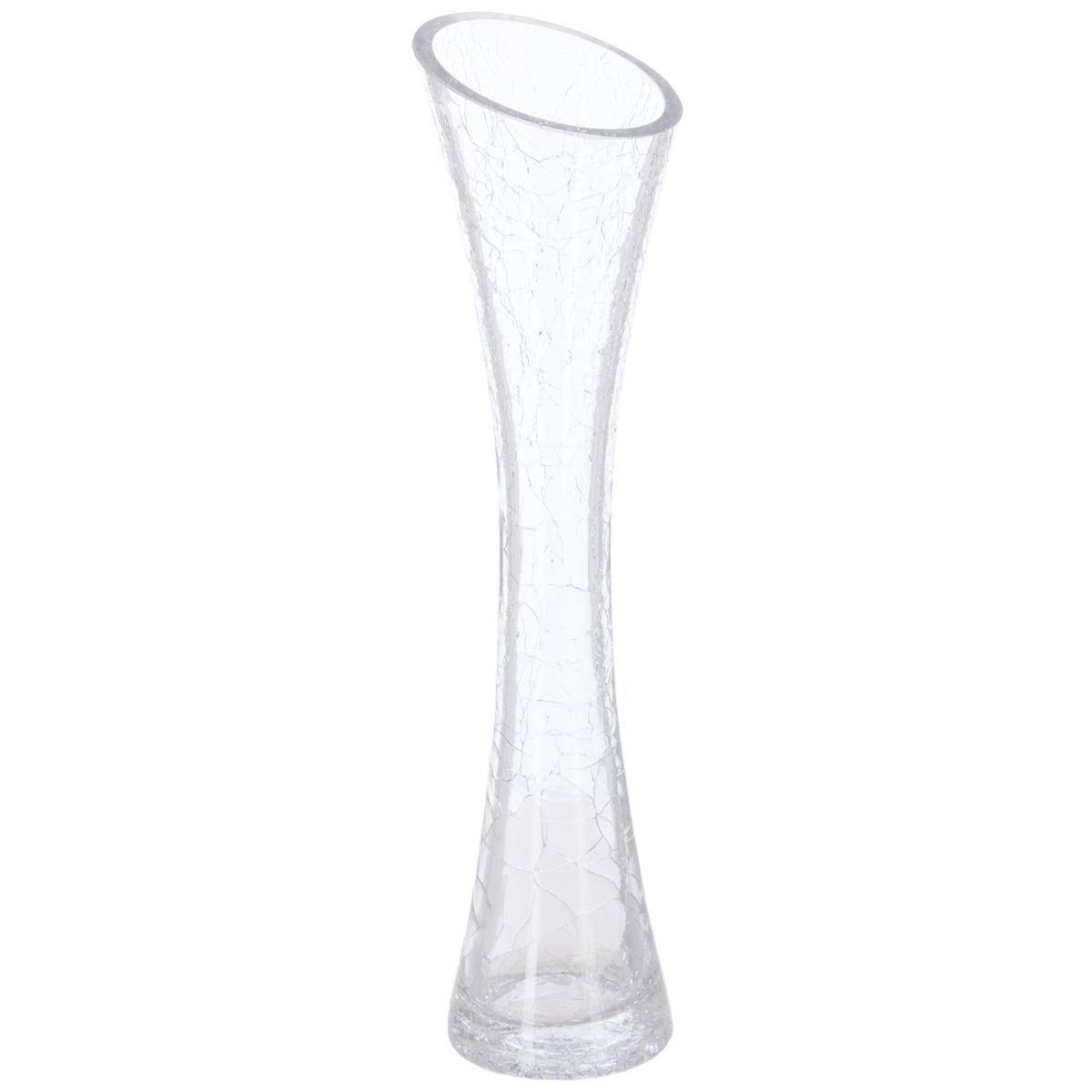 Soliflore évasé effet craquelé en verre transparent, ATMOSPHERA