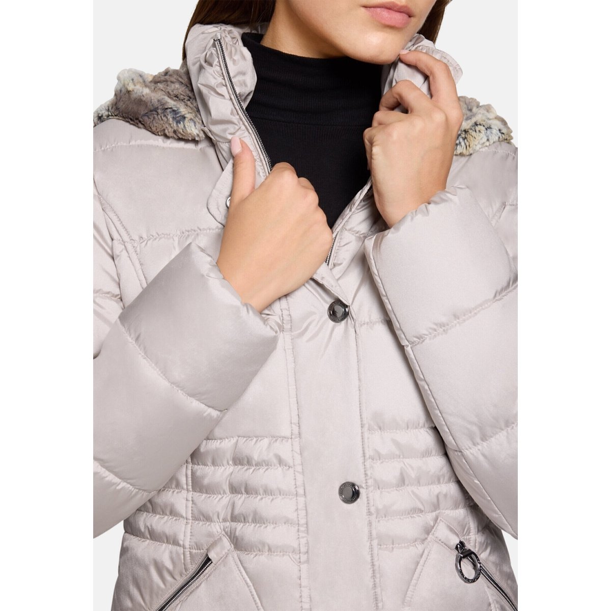 Veste outdoor à capuche amovible silver cloud, BETTY BARCLAY