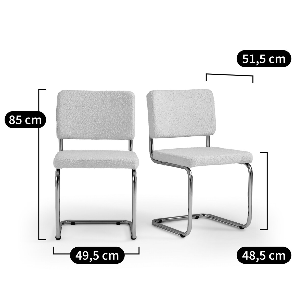 Lot 2 de chaises bouclette, Sarva ecru, LA REDOUTE INTERIEURS