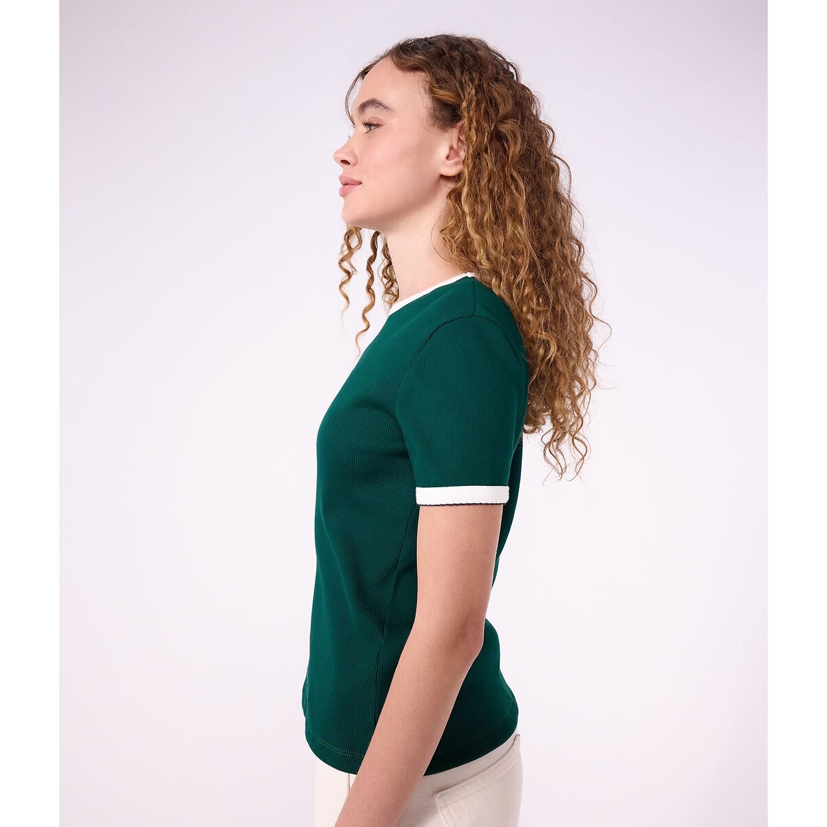 Camiseta de manga corta verde, PETIT BATEAU