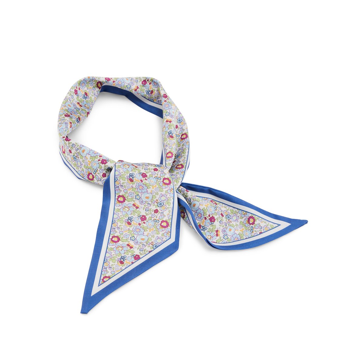 Foulard à fleurs imprimé bleu, DAXON