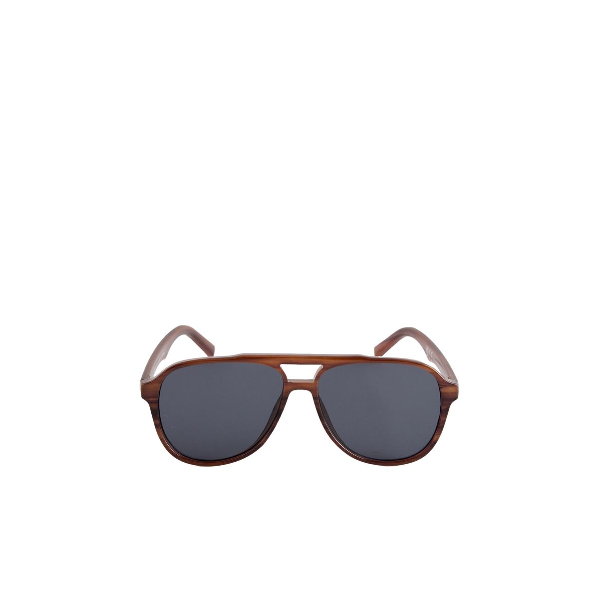 Lunettes de soleil épaisses style aviateur corne brun miel, NEXT