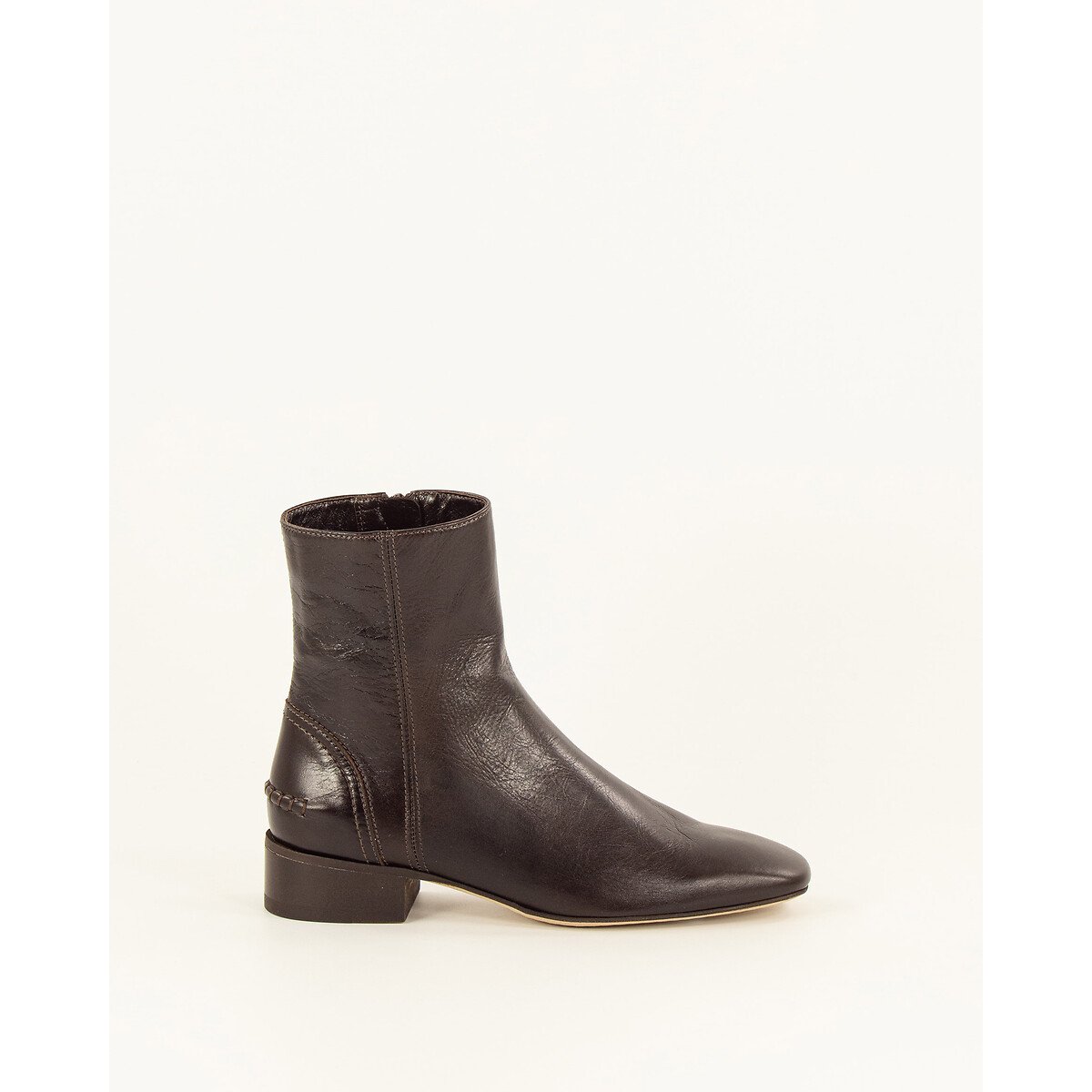 Bottines en cuir de vachette à petit talon, ST LEONARDS moka, SESSUN