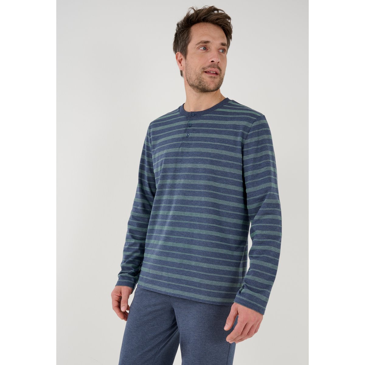 Pyjama Thermolactyl en maille jersey bleu rayé, DAMART