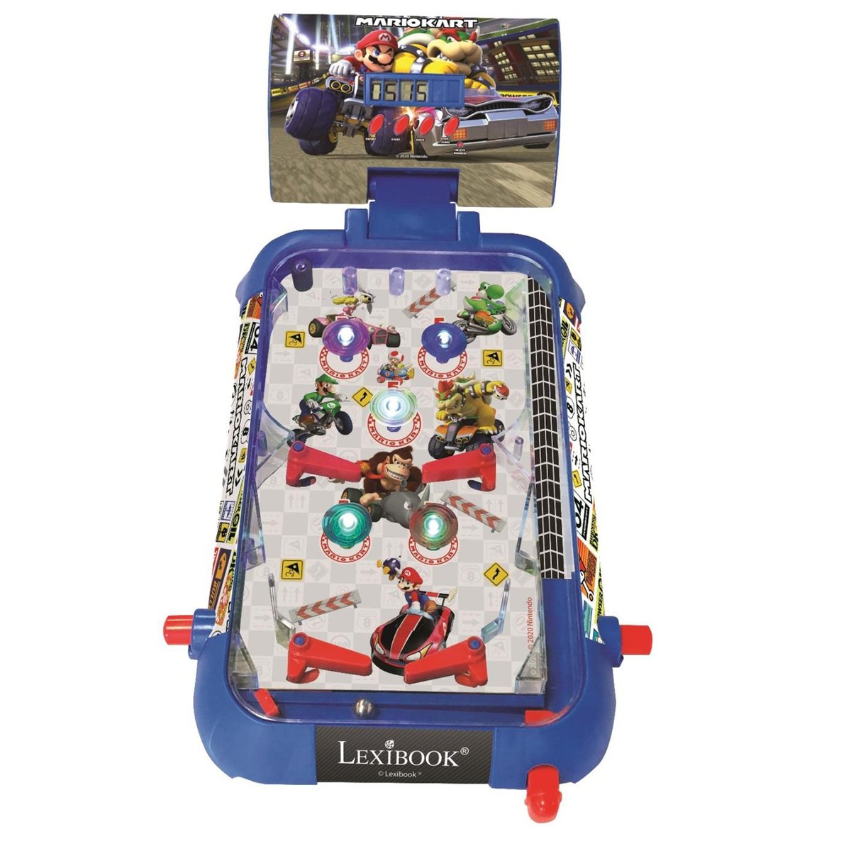 Flipper électronique de table Mario Kart bleu, LEXIBOOK