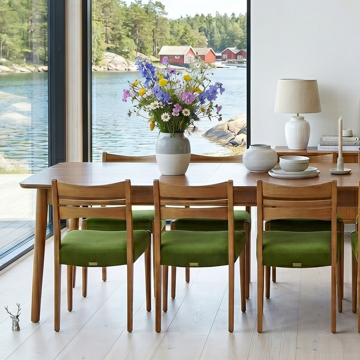 Table à manger rectangulaire style scandinave, 8/10 convives BEN marron, ROBIN DES BOIS