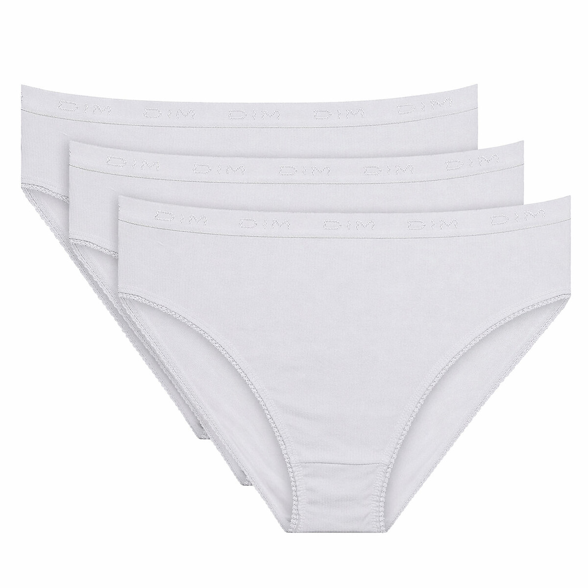 Lot de 2+1 gratuit slips midi Pur Coton blanc + blanc + blanc, DIM