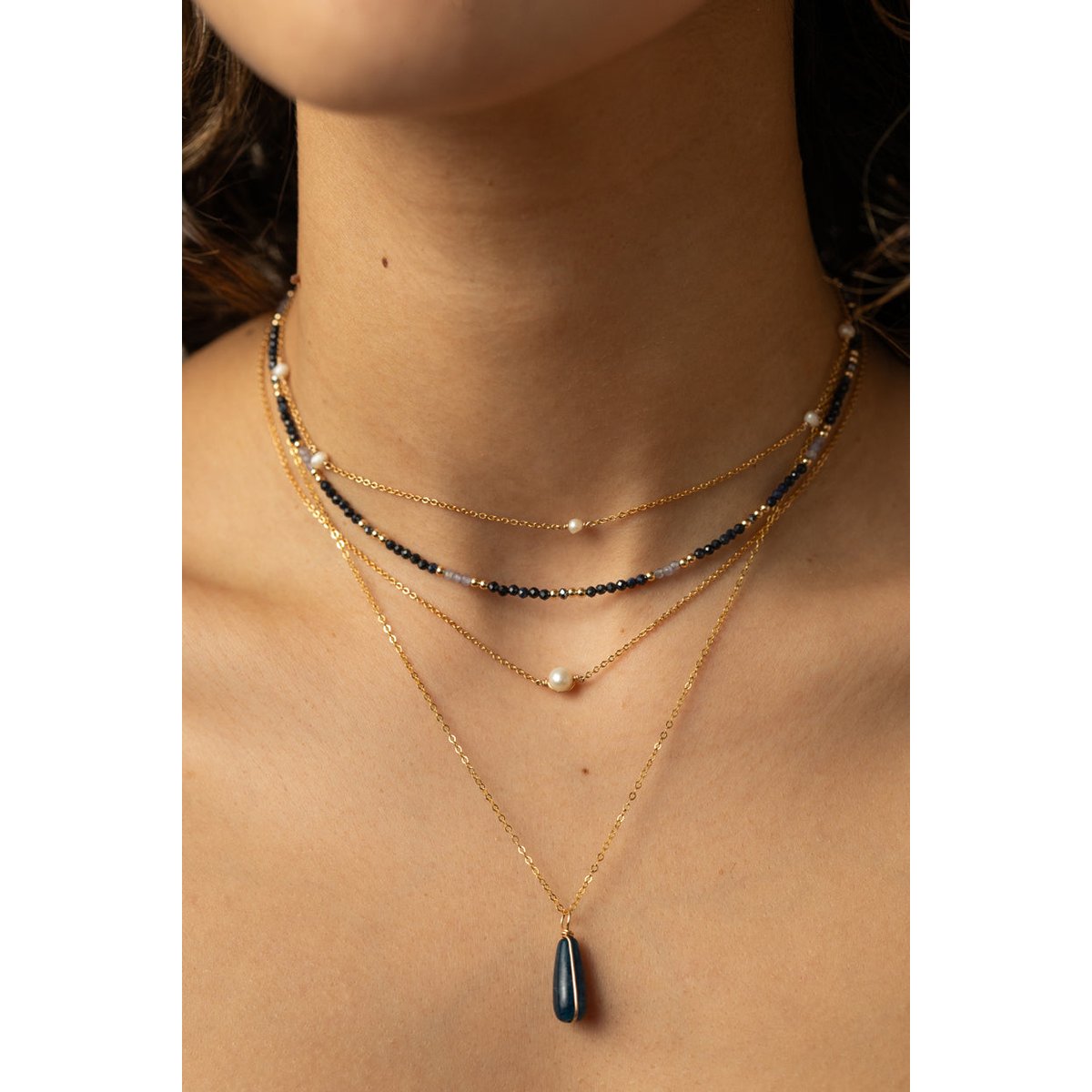 Collier-Bracelet double Queen - Azur azur, YAY PARIS