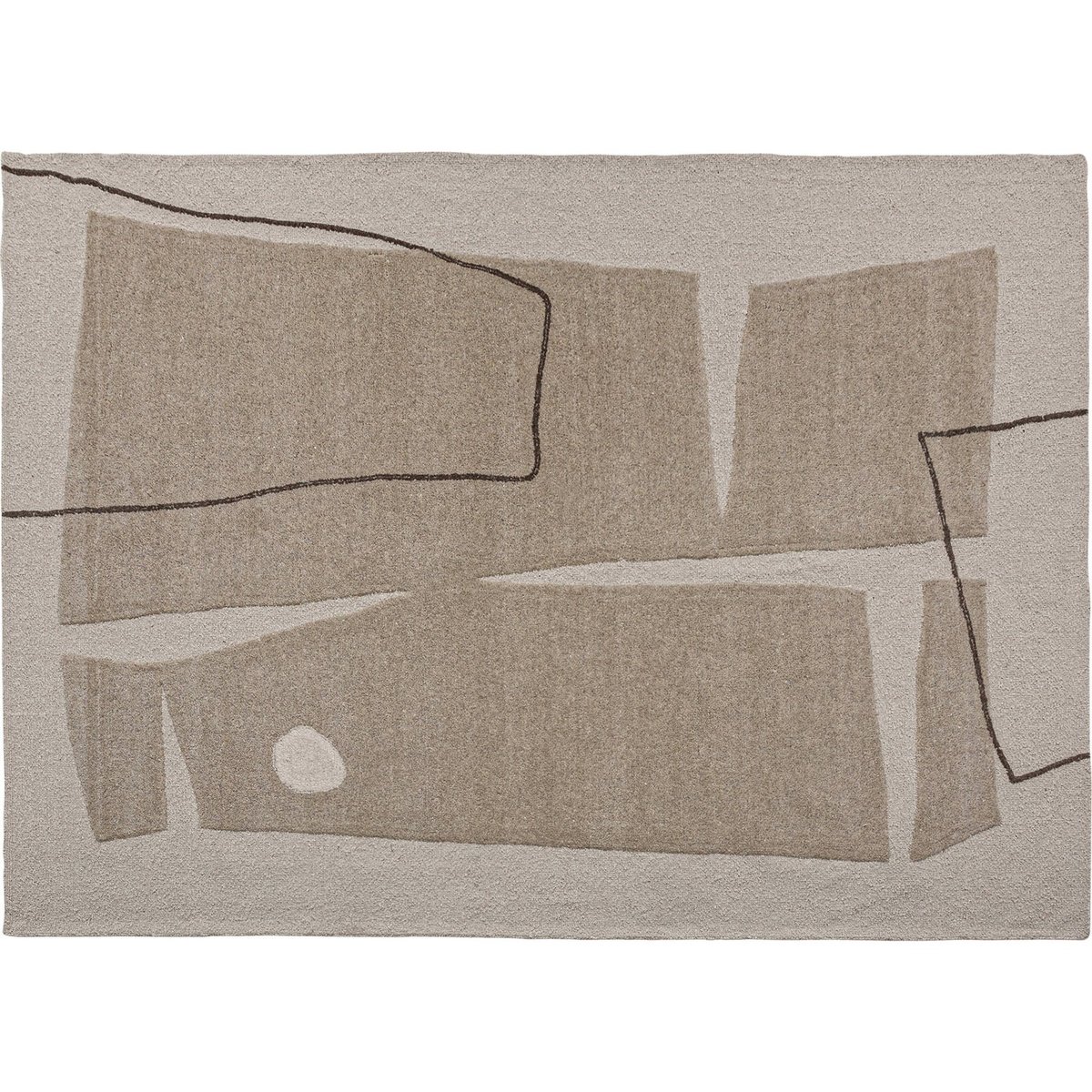 Tapis rectangulaire en laine blanc cassé élégant, RECOLLECTION