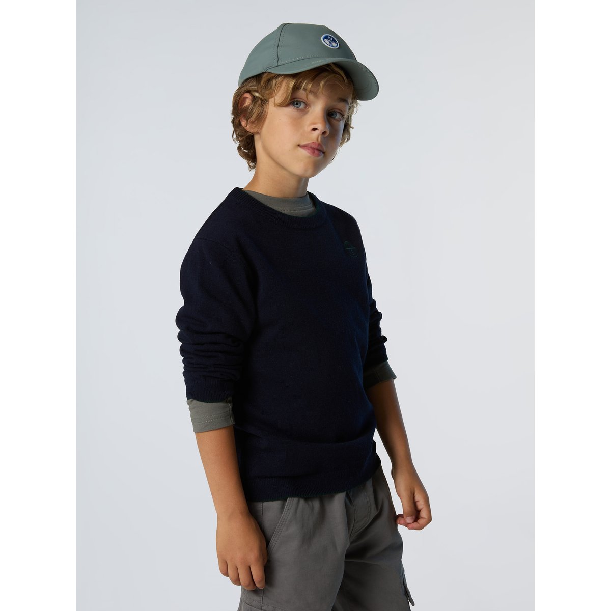 Pull avec logo brodé bleu marine, NORTH SAILS