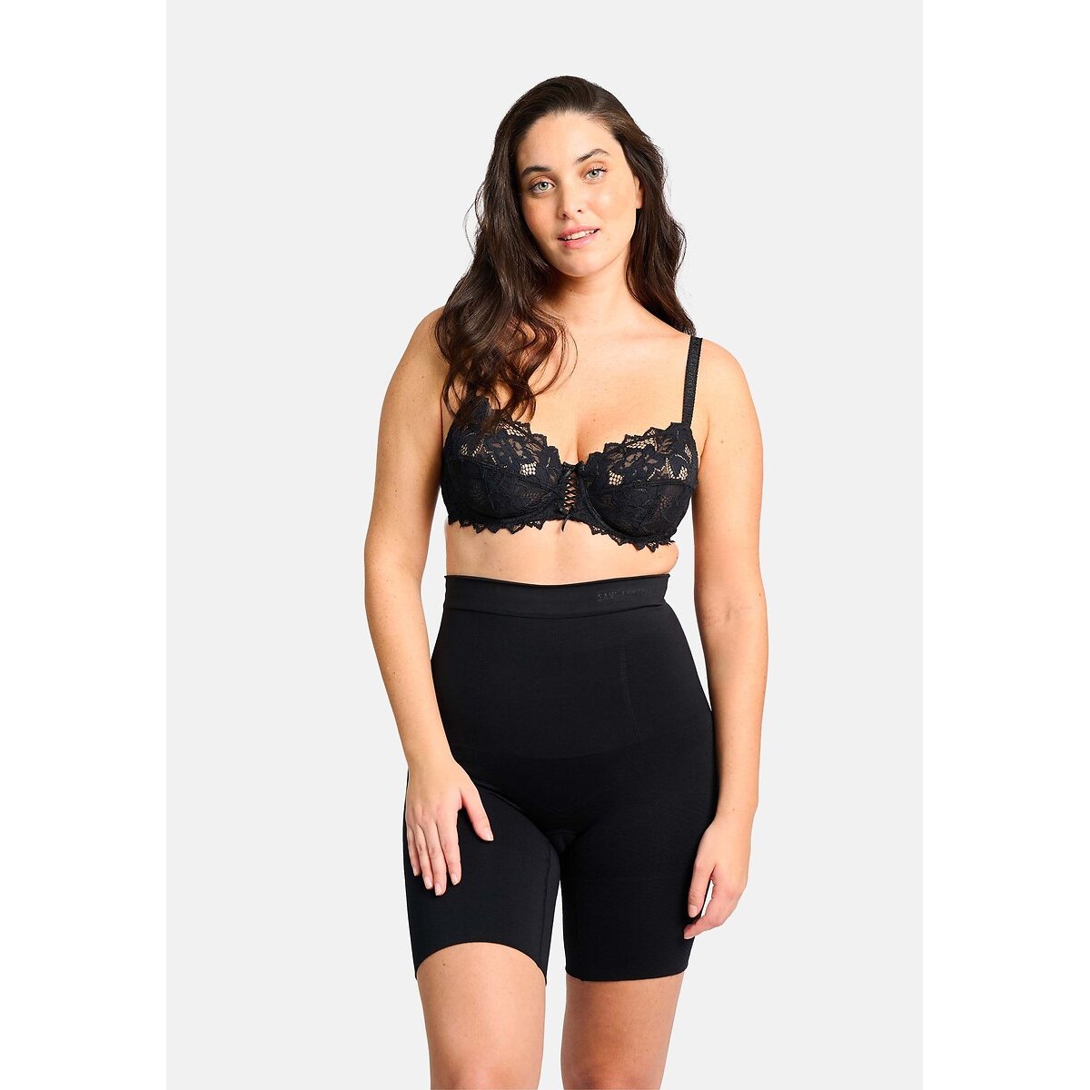 Panty met hoge taille, versteviging aan de dijen Slimmers zwart, SANS COMPLEXE