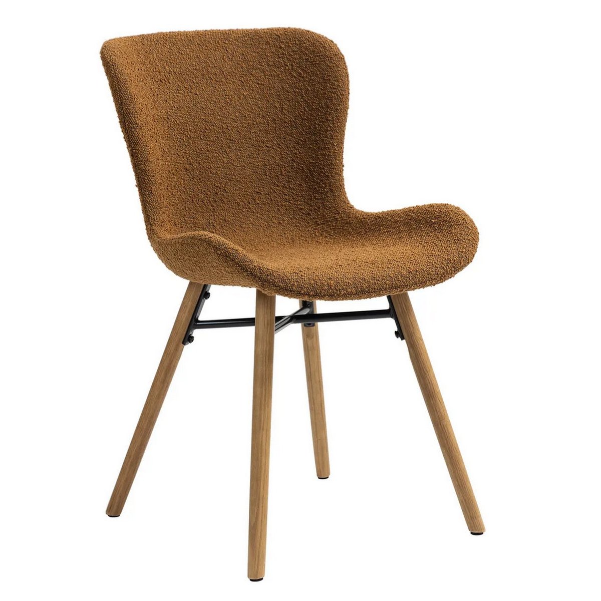 Lot de 2 chaises de repas en tissu bouclé - KARMA cuivre/rouille, MATHI DESIGN