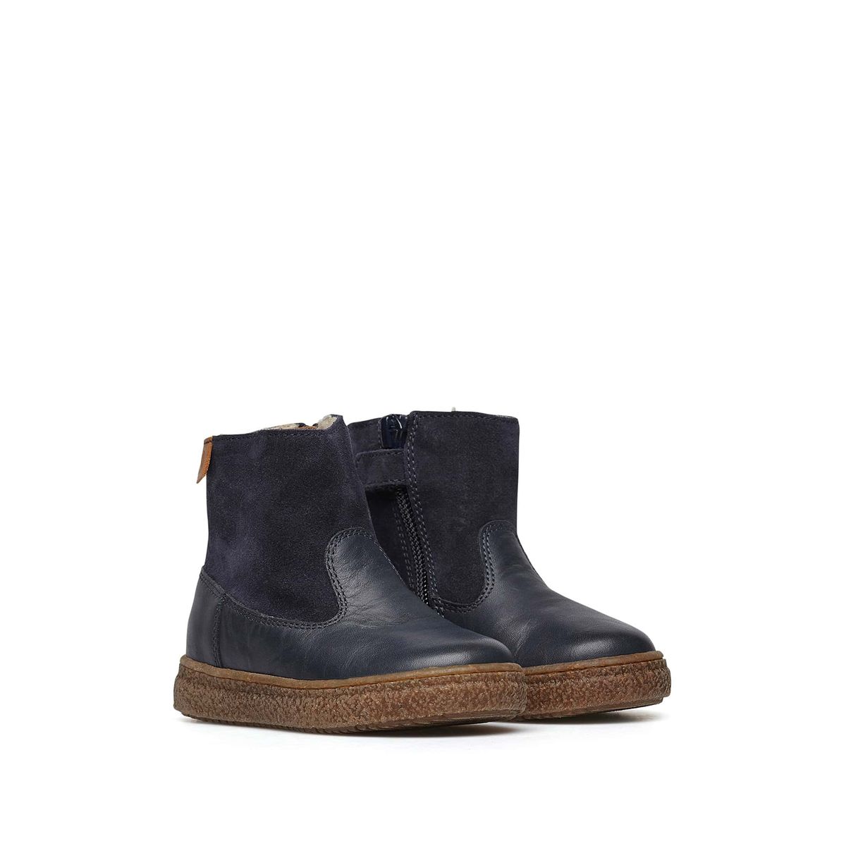 Bottines en cuir et suède ALPINA marine, NATURINO
