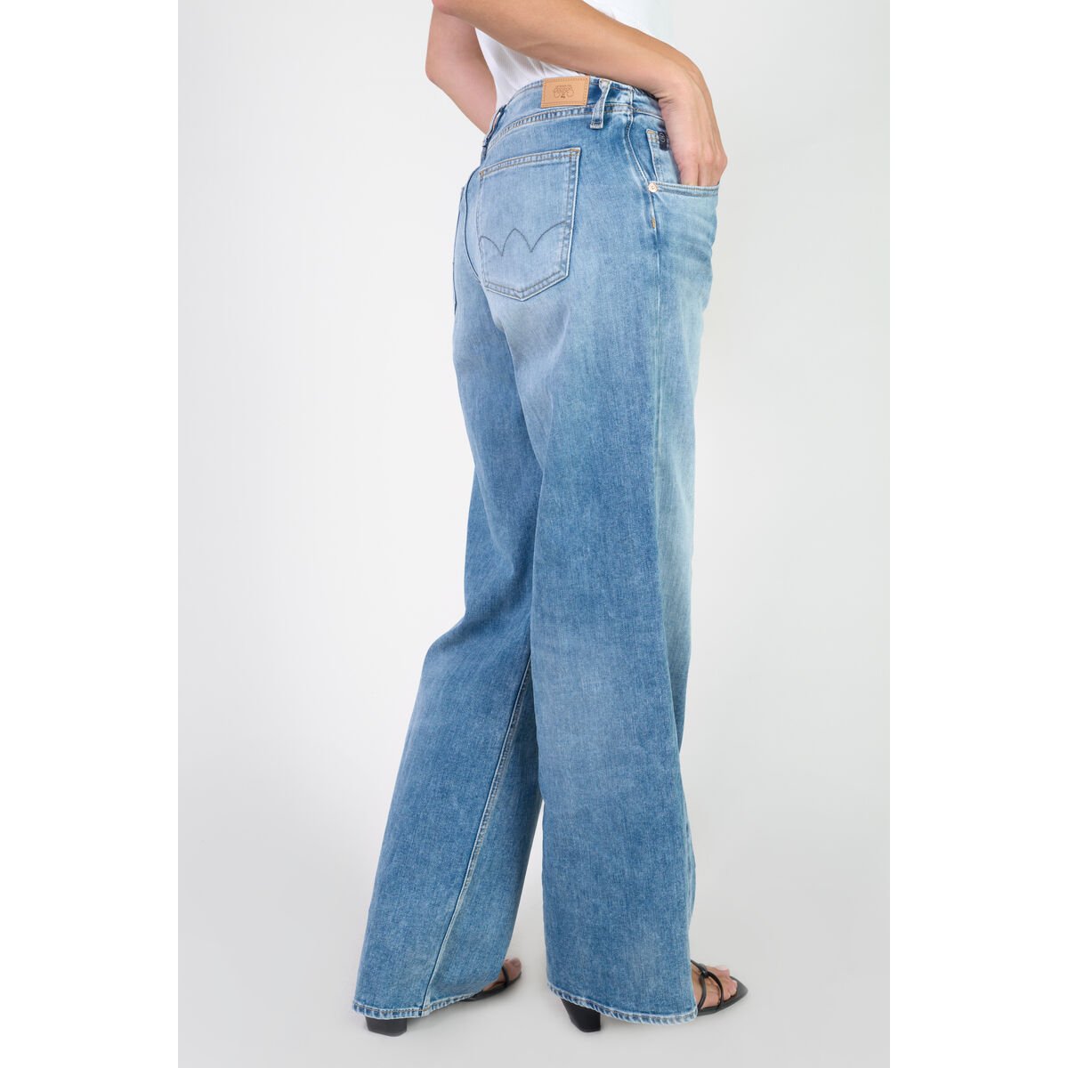 Jeans loose, large wide leg , longueur 34 blue, LE TEMPS DES CERISES