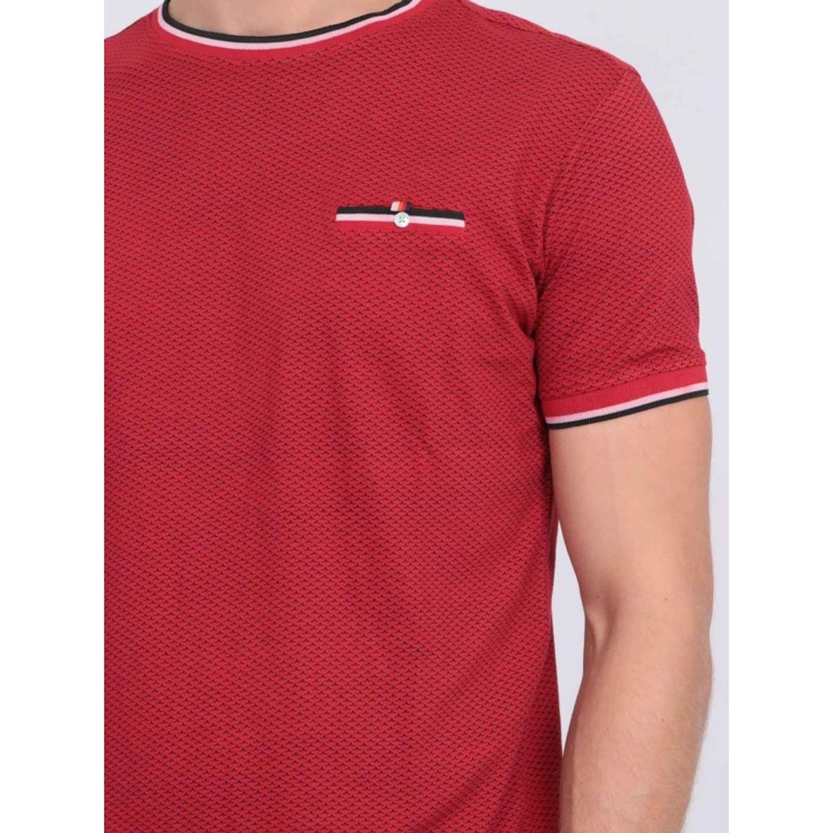 T-shirt Col Rond Pur Coton Motifs Nerfo rouge, RITCHIE