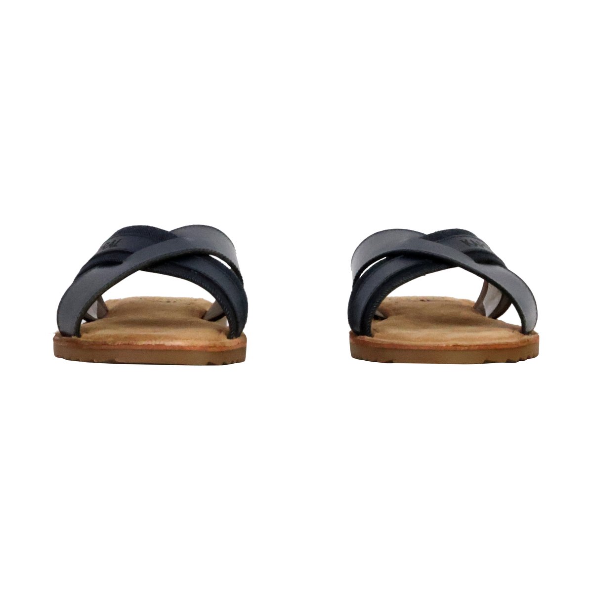 Mules Plates Cuir Janel marine, KAPORAL