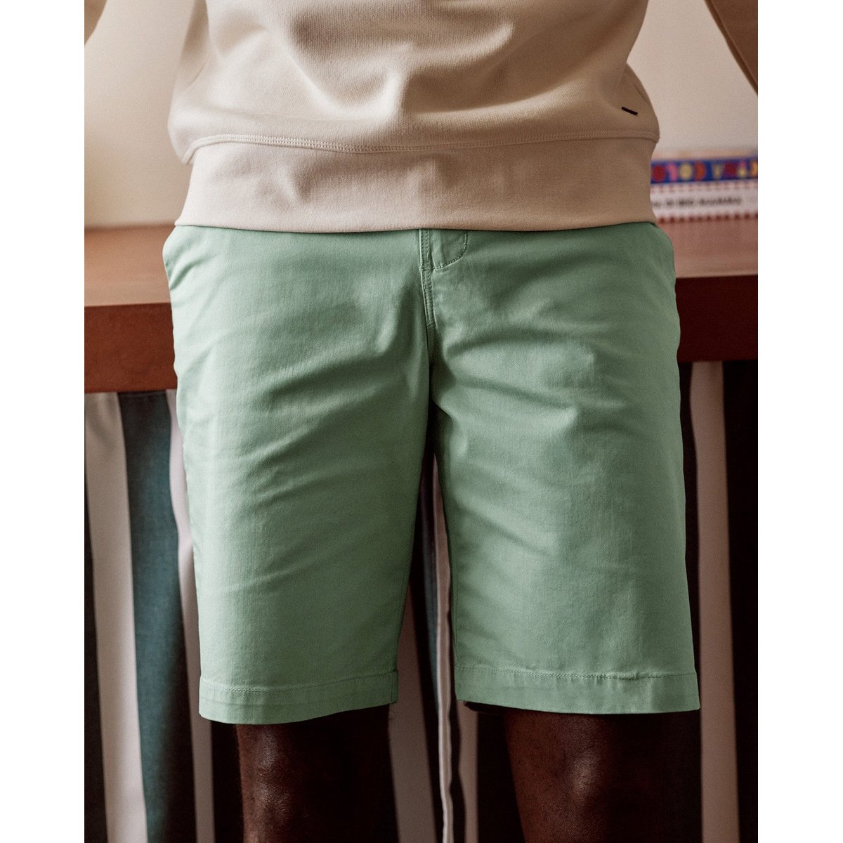Short chino SAULIEU vert clair, FAGUO