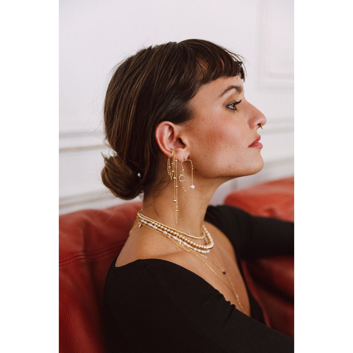 Faux piercing Maia - Or argent / tanzanite, YAY PARIS
