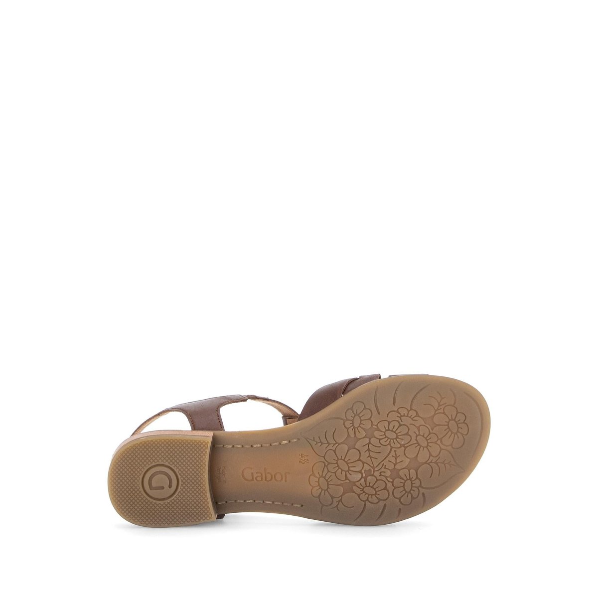 Sandales en cuir à talon décroché marron, GABOR