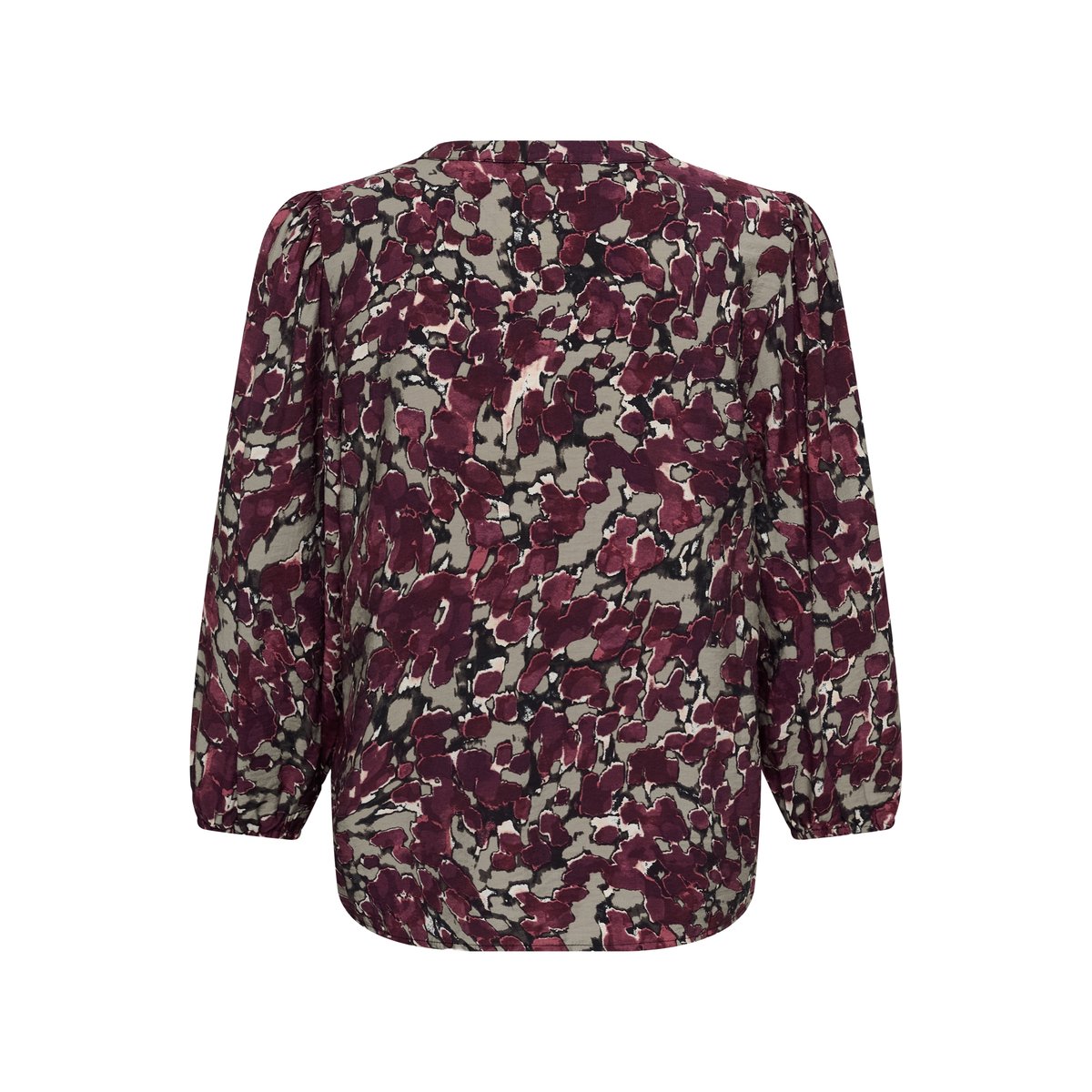 Blouse à manches courtes marron fudge abstract animal, KAFFE