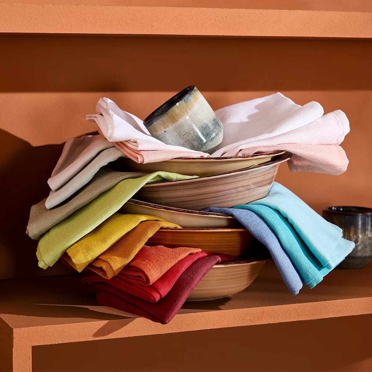 Serviette pur coton BASTIDE sienne, GARNIER THIEBAUT