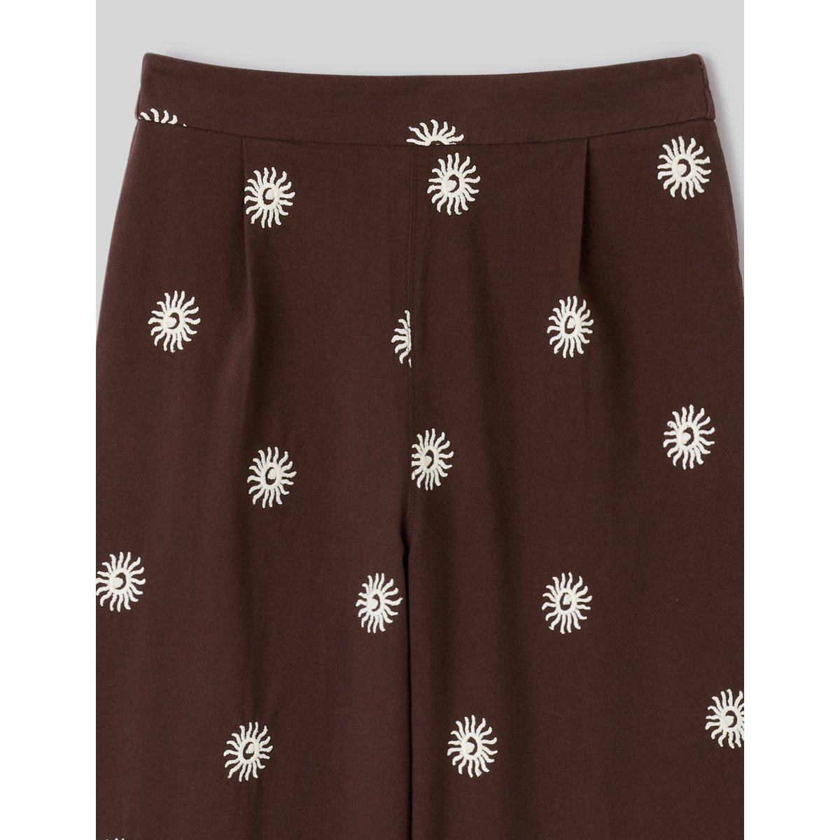 Pantalon brodé marron foncée, BZB